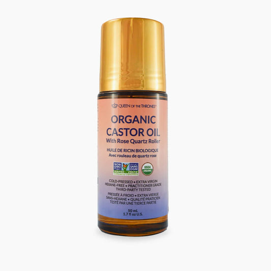 Organic Golden Castor Oil Roll-On with Rose Quartz